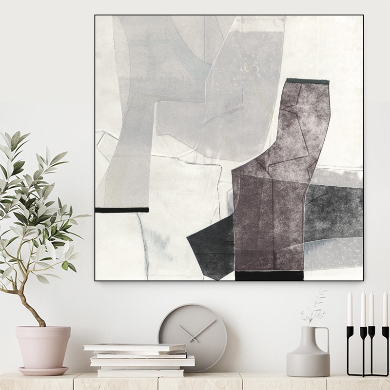 Giant Art Canvas  30x30 The City Walls Framed in Multi-Color