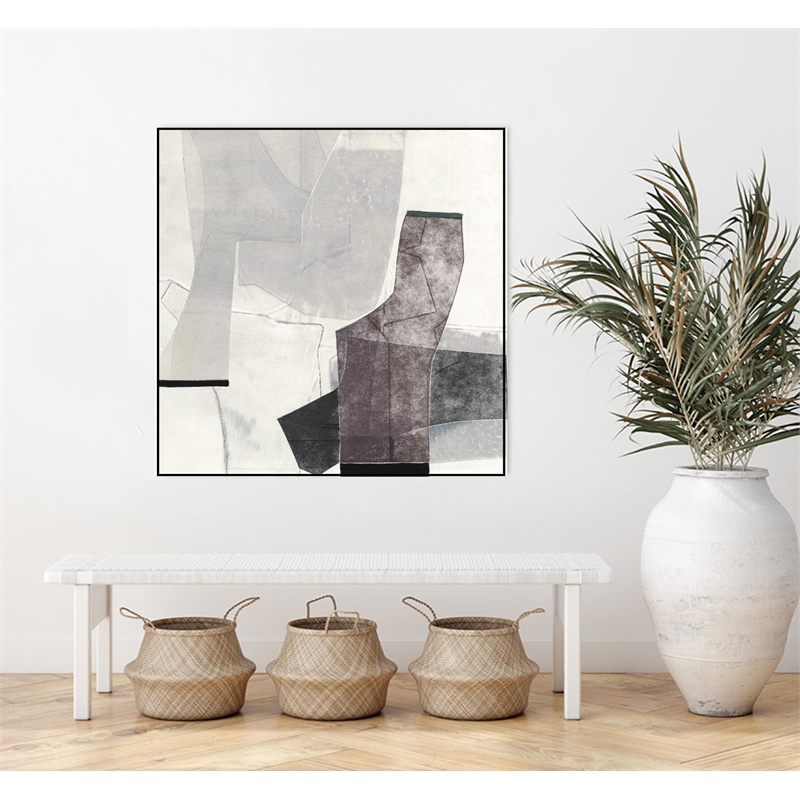 Giant Art Canvas  30x30 The City Walls Framed in Multi-Color