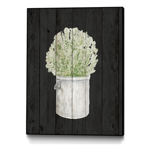 Giant Art Canvas  24x32 Herbs on Black Wood II Framed in Multi-Color