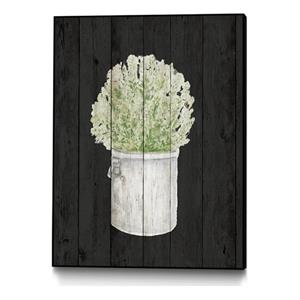 Giant Art Canvas  30x40 Herbs on Black Wood II Framed in Multi-Color
