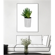 Giant Art Canvas  30x40 Modern Cactus Stripe Pot Framed in Multi-Color