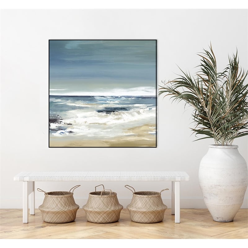 Giant Art Canvas  20x20 East Coast II Framed in White
