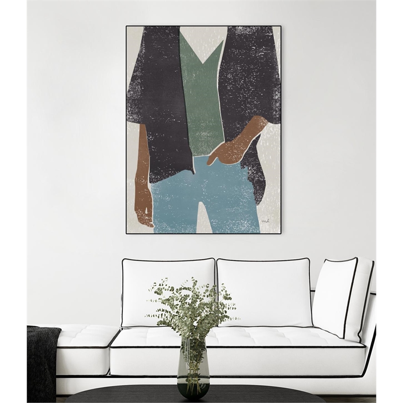 Giant Art Canvas  30x40 Casual I Framed in Multi-Color