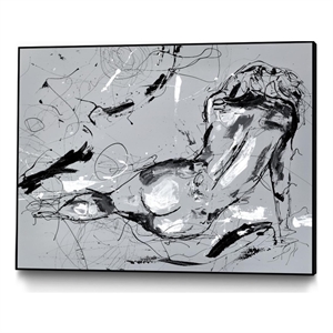 Giant Art Canvas  32x24 Nude Figure 3 Framed in Multi-Color