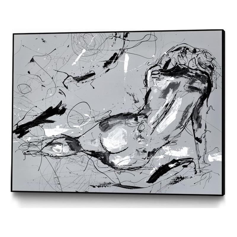 Giant Art Canvas  24x18 Nude Figure 3 Framed in Multi-Color
