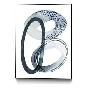 Giant Art Canvas  24x32 Looping Abstract III Framed in Green