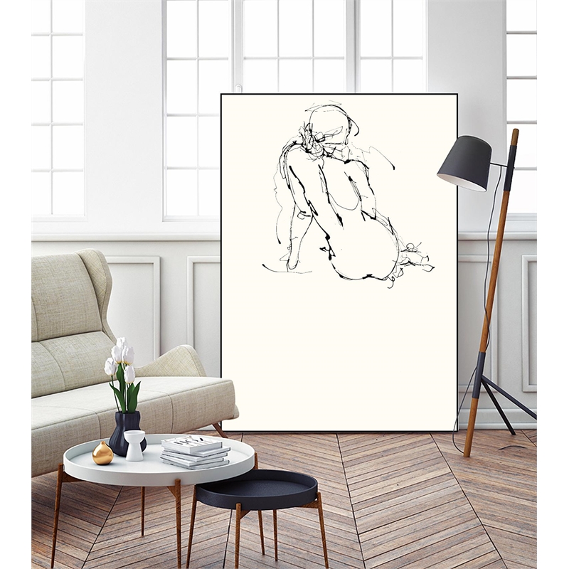 Giant Art Canvas  24x36 Contour Figure 4 Framed in White