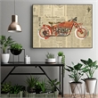 Giant Art Canvas  40x30 Vintage Red Framed in Red