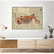 Giant Art Canvas  40x30 Vintage Red Framed in Red