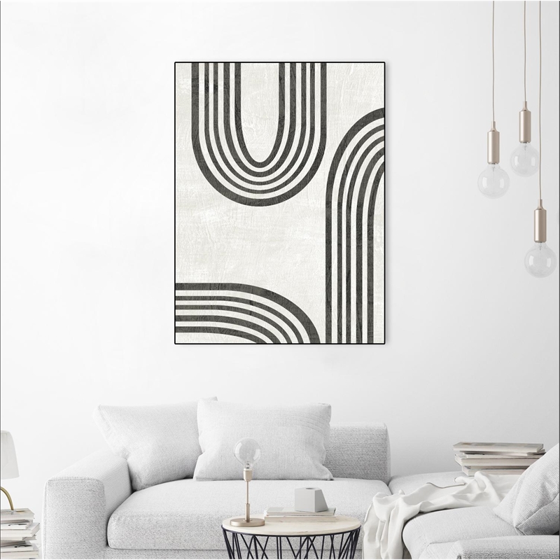 Giant Art Canvas  24x32 Modern Arc IV Framed in Multi-Color