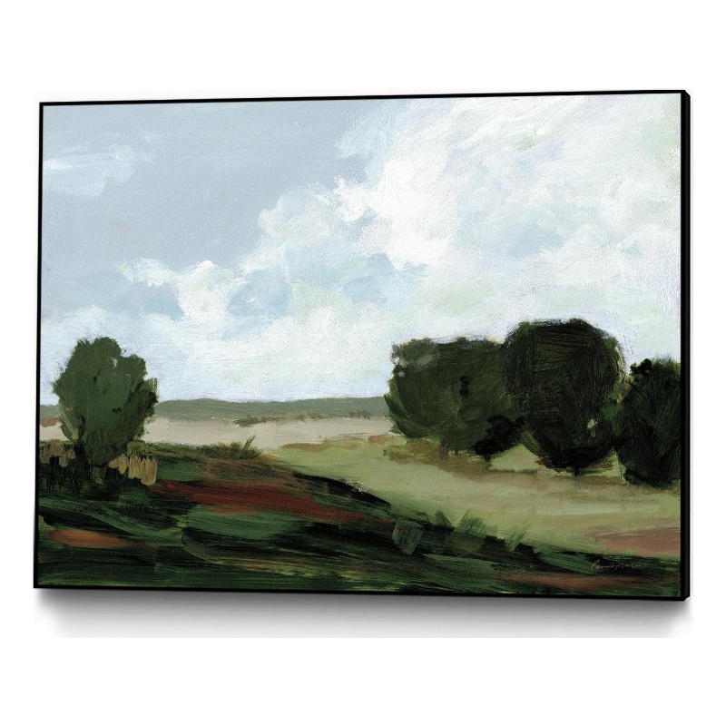 Giant Art Canvas  40x30 Green Grove Framed in White