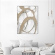 Giant Art Canvas  24x32 Gold Sparkle Strokes II Framed in Multi-Color