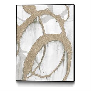 Giant Art Canvas  24x32 Gold Sparkle Strokes II Framed in Multi-Color