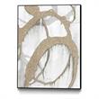 Giant Art Canvas  24x32 Gold Sparkle Strokes II Framed in Multi-Color