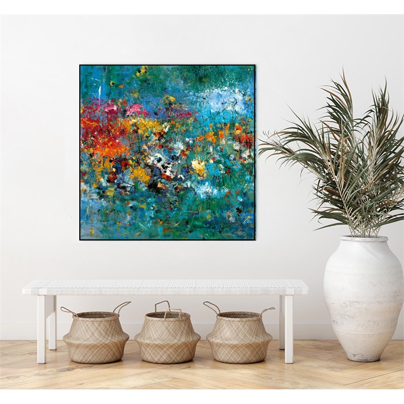 Giant Art Canvas  30x30 Carpe Diem 1 Framed in Pink