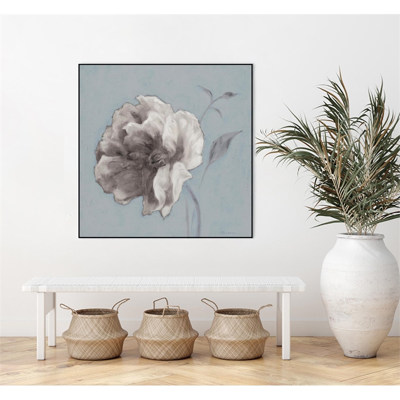 Giant Art Canvas  30x30 FLORAL SYMPOSIUM II Framed in White