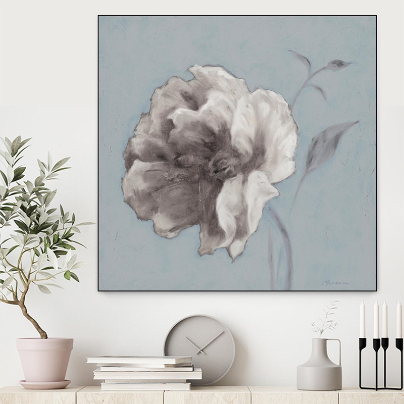 Giant Art Canvas  20x20 FLORAL SYMPOSIUM II Framed in White