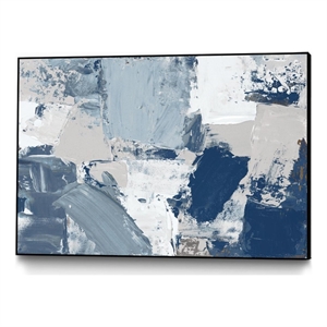 Giant Art Canvas  36x24 Blue Combo Framed in Multi-Color
