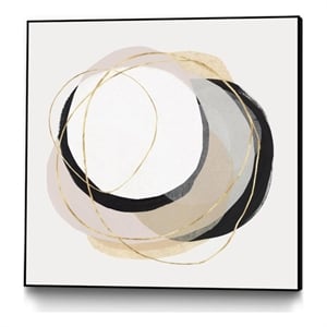 Giant Art Canvas  30x30 Ring of Gold I Framed in White