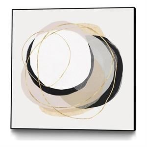 Giant Art Canvas  20x20 Ring of Gold I Framed in White