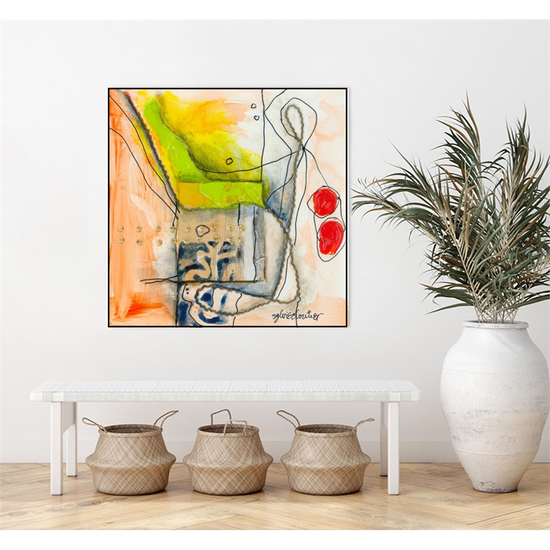 Giant Art Canvas  30x30 Cartoon 3 Framed in Red