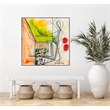 Giant Art Canvas  30x30 Cartoon 3 Framed in Red