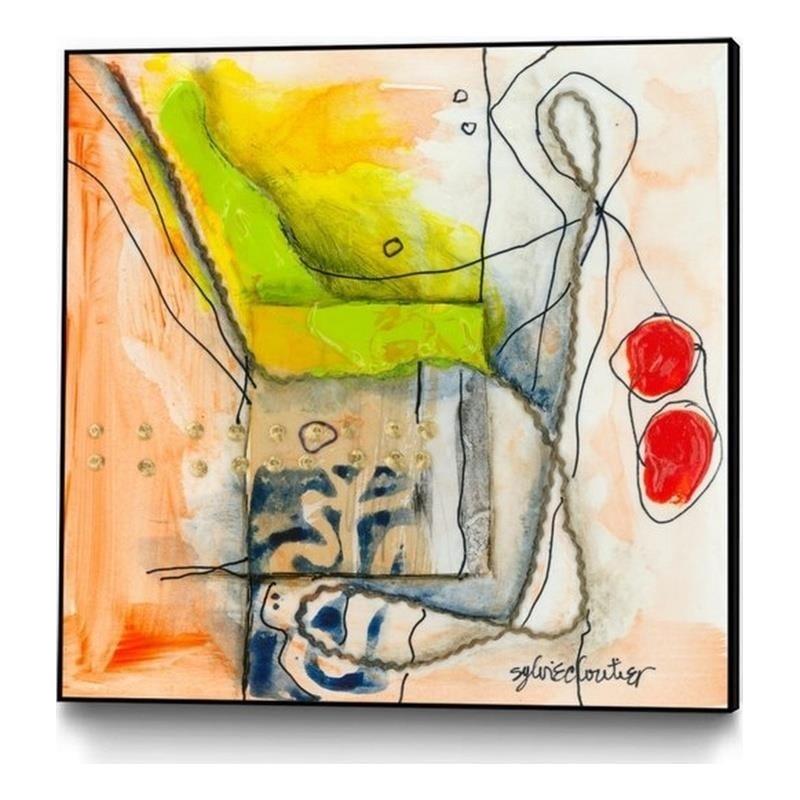 Giant Art Canvas  30x30 Cartoon 3 Framed in Red