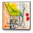 Giant Art Canvas  30x30 Cartoon 3 Framed in Red