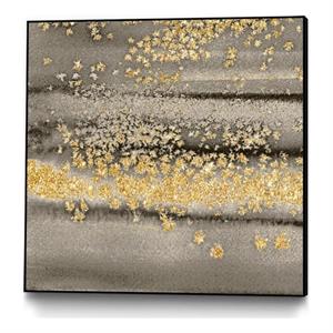 Giant Art Canvas  20x20 Gold Winds Square III Framed in Multi-Color