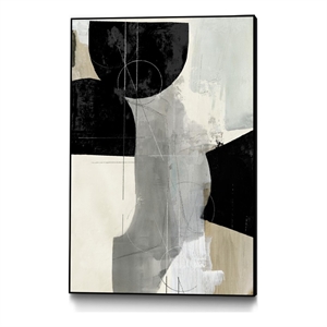 Giant Art Canvas  24x36 Jet Black II Framed in Multi-Color