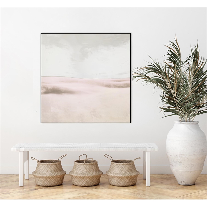 Giant Art Canvas  20x20 Blush Balance I Framed in Multi-Color