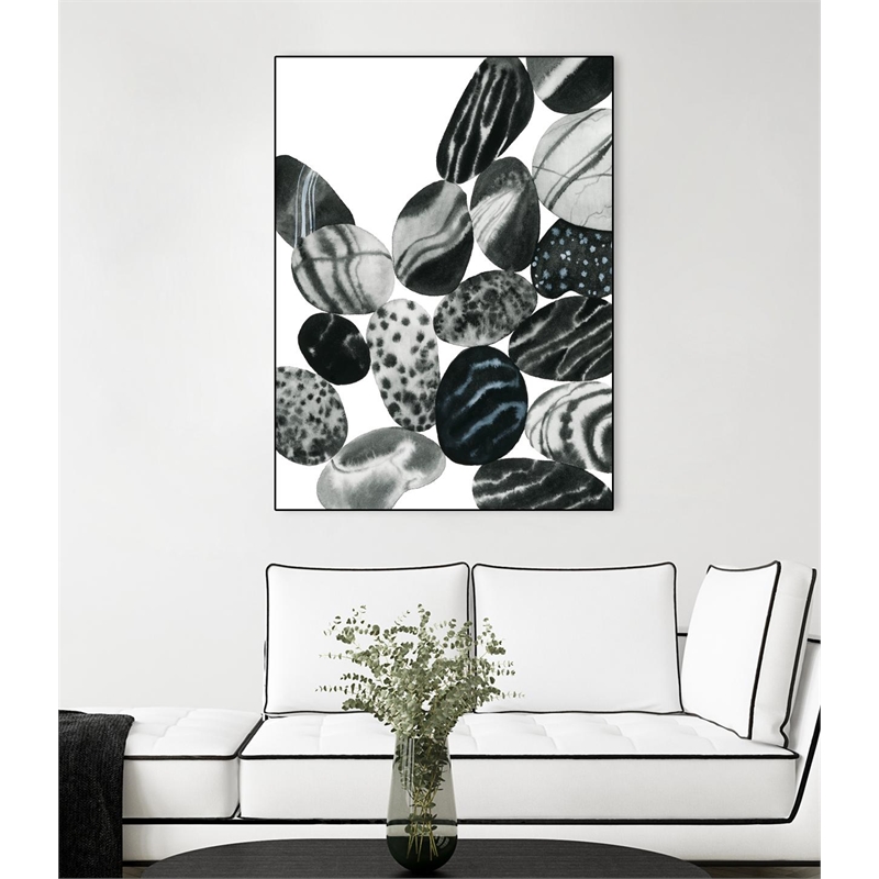 Giant Art Canvas  24x32 Dalmatian Rocks II Framed in White