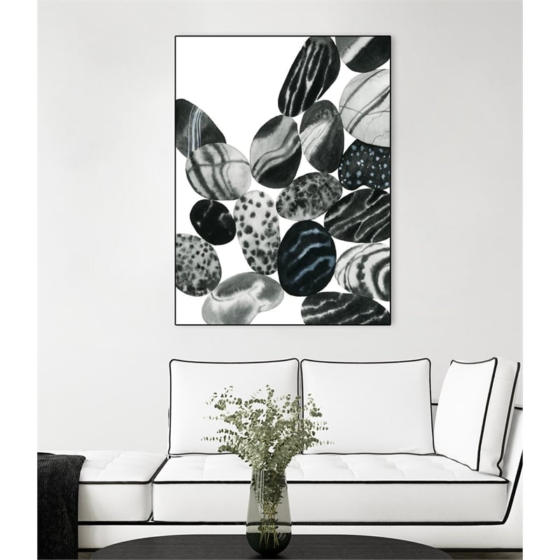 Giant Art Canvas  30x40 Dalmatian Rocks II Framed in White