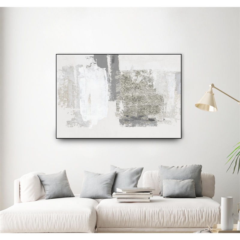 Giant Art Canvas  36x24 Silver Slate Framed in Multi-Color