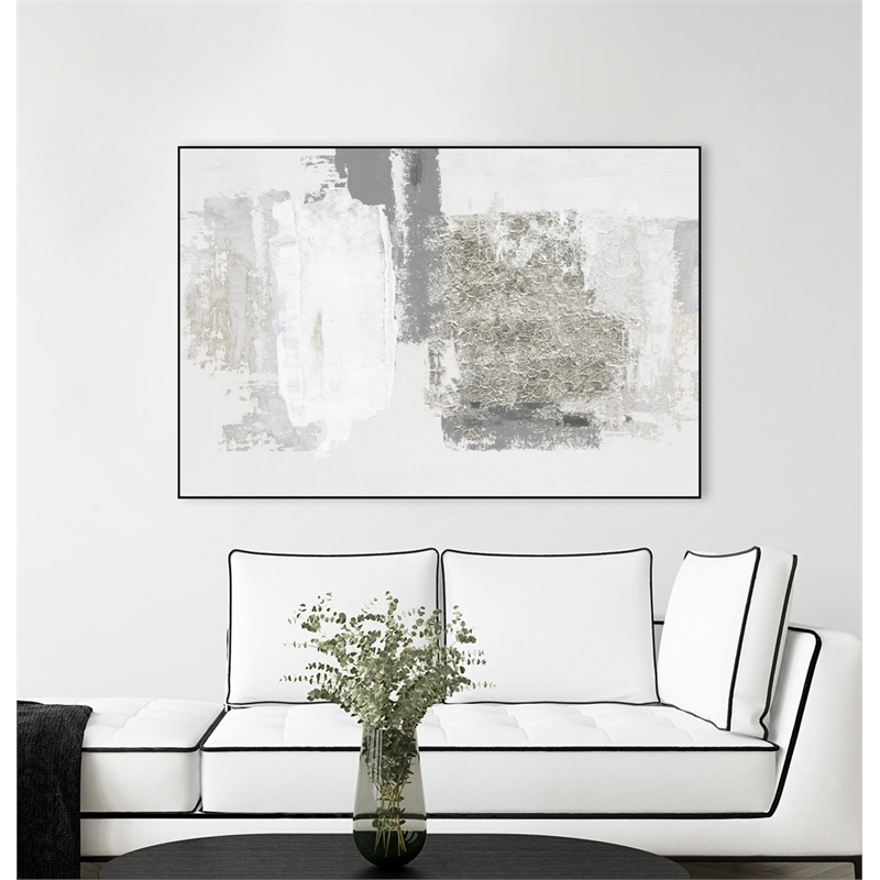 Giant Art Canvas  36x24 Silver Slate Framed in Multi-Color