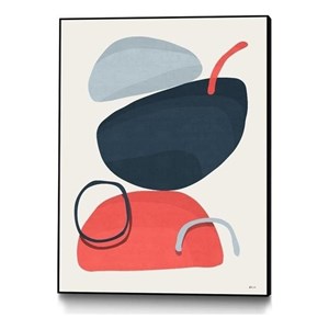 Giant Art Canvas  24x32 Abstract XIV Framed in Red