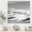 Giant Art Canvas  30x30 Rocks and Waves Framed in Multi-Color