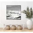 Giant Art Canvas  30x30 Rocks and Waves Framed in Multi-Color