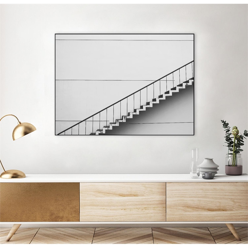 Giant Art Canvas  32x24 Diagonal Staircase Framed in White