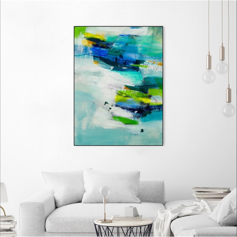 Giant Art Canvas  30x40 Moving Quickly Framed in Multi-Color