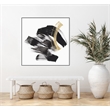 Giant Art Canvas  20x20 Golden Brushstroke II Framed in White
