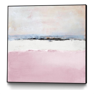 Giant Art Canvas  30x30 Pink Sea Abstract Framed in Pink