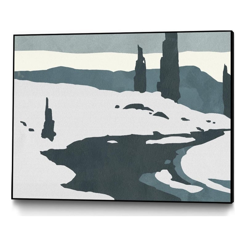 Giant Art Canvas  40x30 Cutter Island II Framed in White