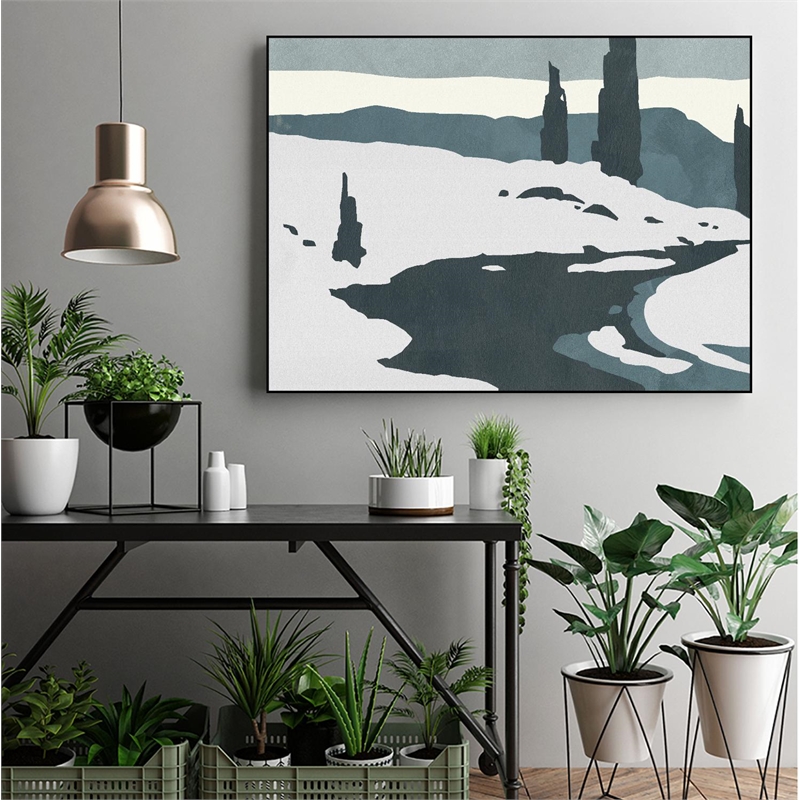 Giant Art Canvas  32x24 Cutter Island II Framed in White