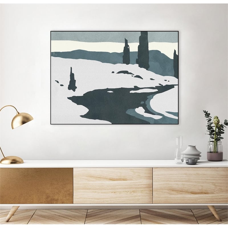 Giant Art Canvas  32x24 Cutter Island II Framed in White