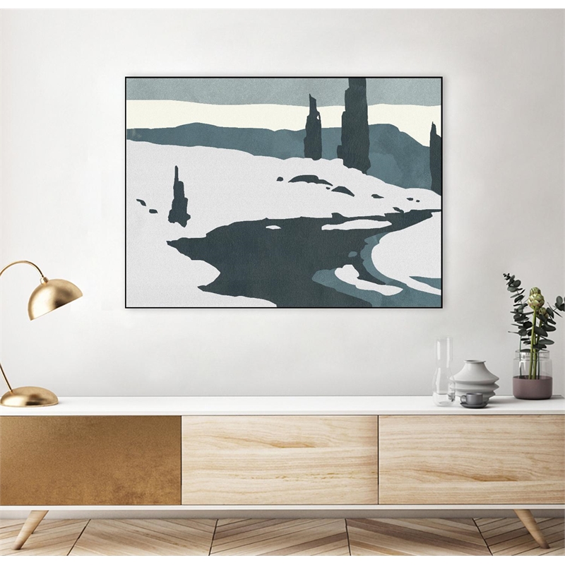 Giant Art Canvas  24x18 Cutter Island II Framed in White