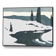 Giant Art Canvas  24x18 Cutter Island II Framed in White