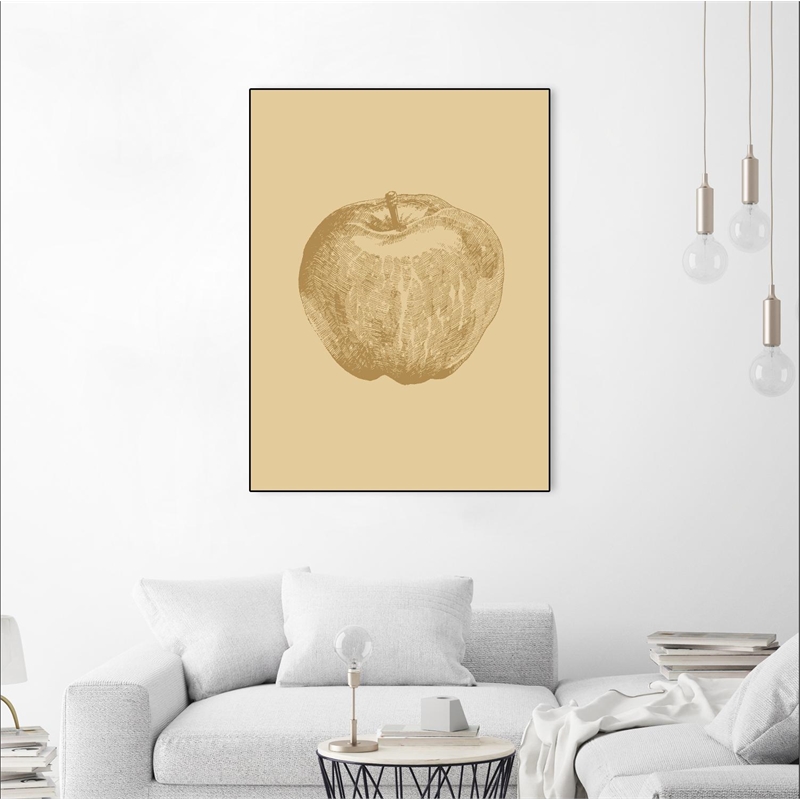 Giant Art Canvas  24x32 Botanica 4 Framed in Yellow