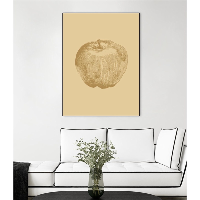 Giant Art Canvas  24x32 Botanica 4 Framed in Yellow