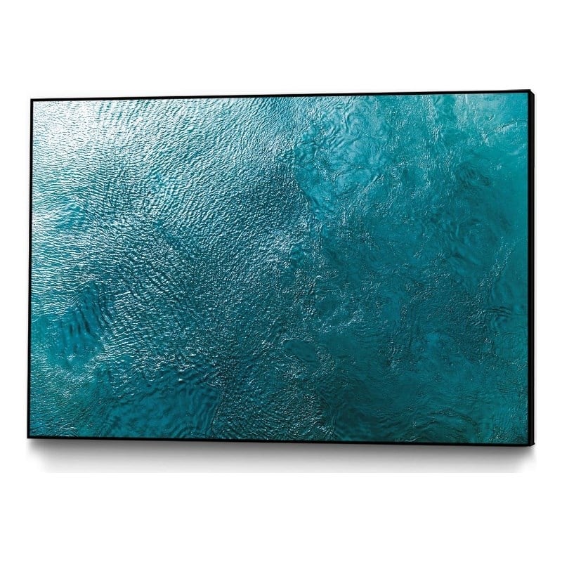Giant Art Canvas  36x24 Water Texture Two Birds Eye Framed in Green